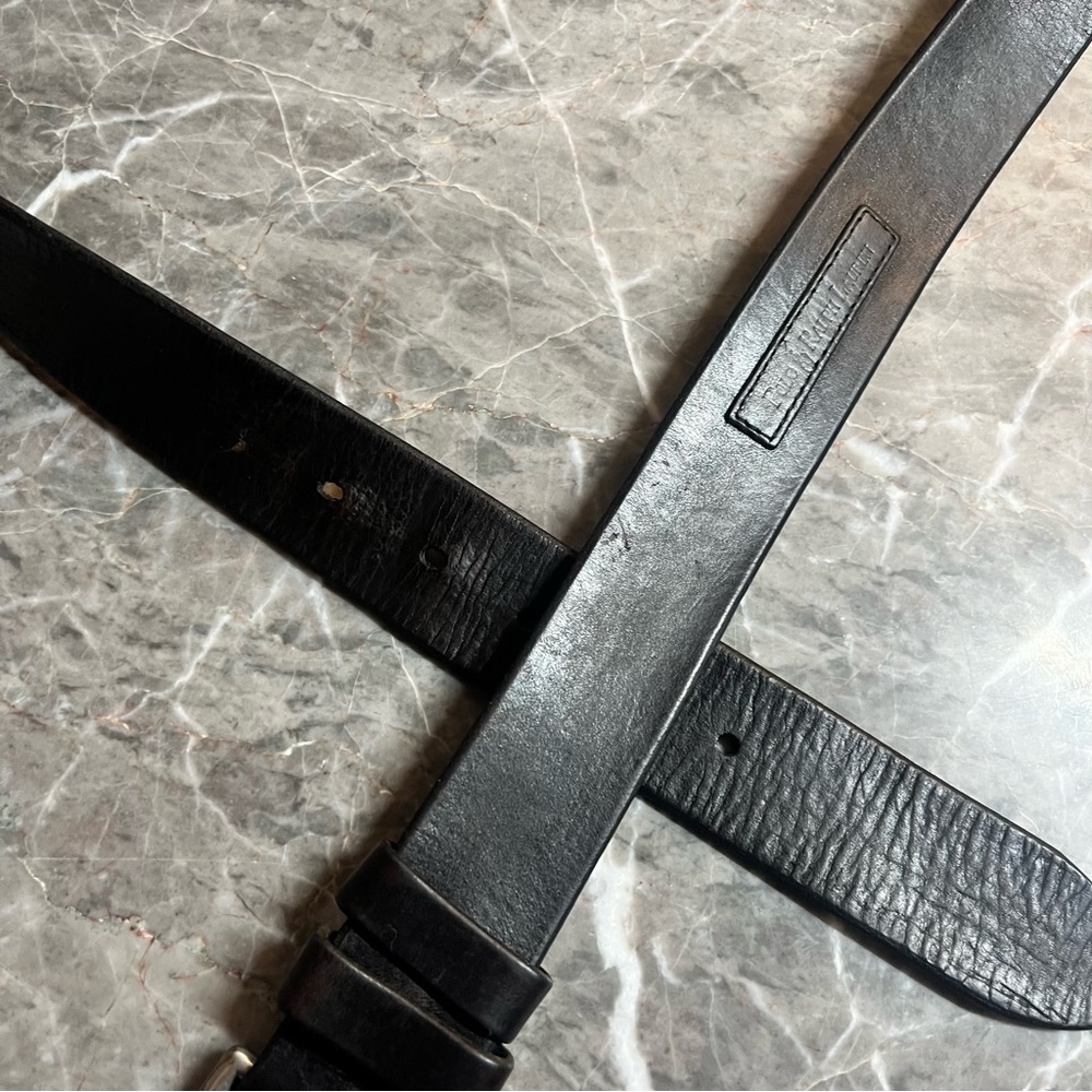 Polo Ralph Lauren 46 Black Leather Belt Distressed